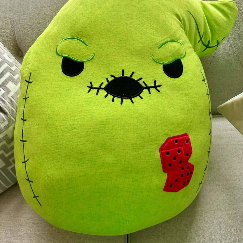 Disney Bright Green Plush from The Nightmare Before Christmas squish able pillow